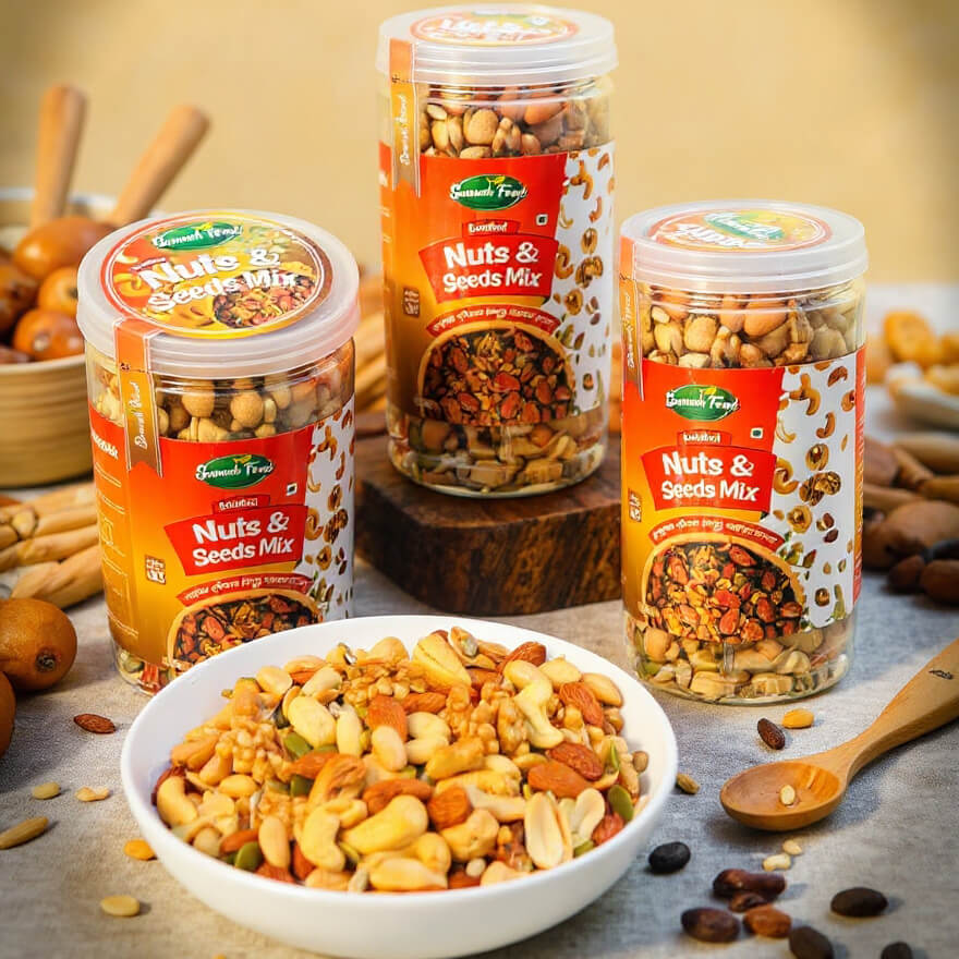 Roasted Nuts & Seeds Mix (রোস্টেড নাটস ও সিডস মিক্স)  | স্বাস্থ্যকর বাদাম ও বীজের শক্তিশালী মিশ্রণ